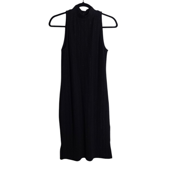 MICHAEL KORS Mock Neck Black Metallic Knit Size Small - Picture 1 of 14